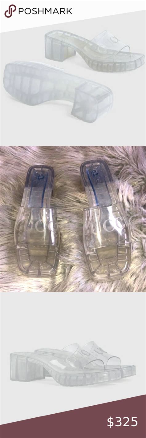 gucci sandale plastique|gucci transparent sandals.